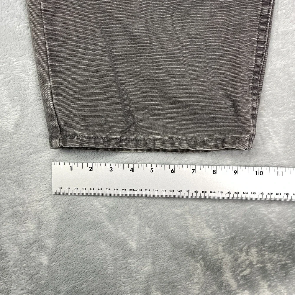 Dickies Carpenter‎ Pants Mens 44x30 Gray Canvas Work Outdoor Loose Fit Wide Leg